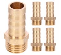 DECHOUS 5pcs Copper Straight Fitting Hose Connector for Air and Gas with 10mm Hole Outer Diameter and 12.7mm Thread Diameter, Easy Installation and Economic Benefits for Pneumatic Hose