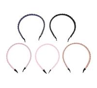 DECHOUS 5pcs Crystal Beads Hairbands Elegant Braided String Headbands for Women Party Festival Accessories