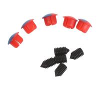 DECHOUS 5pcs Kitchen Sink Faucet Hole Cover in Red and Blue Abs Material with Easy Installation, Compatible with M5*8 Screw Thread, Includes 5 Screws and Wrench, for Kitchen and Bathroom