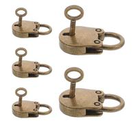 DECHOUS 5pcs Mini Decorative Padlocks with Keys, Vintage Retro Small Bear Head Alloy Locks for Jewelry Box, Suitcase, Portable Privacy Protection, for Diary, Notebook, Backpack