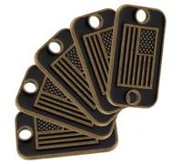 DECHOUS 5pcs Usa Flag Metal Name Plates with Rounded Corners and Holes, Rectangular Shape, Resist Warping and Bending, for DIY Projects, Keychains, Dog Tags, and Craft Making Accessories