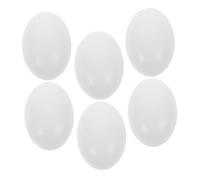 DECHOUS 6 Pcs DIY Wooden Eggs White Faux Eggs for Crafting Easter Decor for Family Projects Creative Painting Home Decoration Sustainable