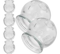 DECHOUS 6 Pcs Glass Suction Cups Massage Cupping Therapy Set for Comfortable Massage Thickened Glass Material, Suitable for Face and Soles the Feet, Convenient and Practical