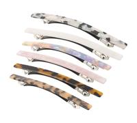 DECHOUS 6 pcs Marble Pattern Hair Clip for Women Acetic Acid Barrettes Non-slip Design for Thin Thick Hair Mixed Colors Including Tortoiseshell Cherry Pink Royal Blue Seashell Milk White