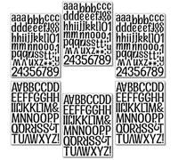 DECHOUS 6 Sheets 2-Inch Black Uppercase Lowercase Alphabet Number Punctuation Stickers DIY Self-Adhesive Letter Wall Decals for ’ Bedroom Classroom Playroom Decoration