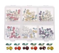 DECHOUS 60pcs Cherry Nail Rhinestones Gems for Nail Art Decoration, Alloy Material with Assorted Colours, Comfortable Wearing and Wide Application for Party and DIY Craft Decorating