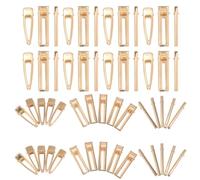 DECHOUS 60pcs Gold Hair Snap Clips Lightweight Metal Alligator Barrettes for DIY Crafts Hairpins for Women Comfortable Styling Hair Jewelry with Cute Designs