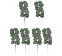 DECHOUS 6pcs Artificial Eucalyptus Leaf Decor, Eucalyptus Leaf Decor, Green Plastic, Simulated Natural Appearance, for Offices and Parties