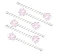 DECHOUS 6pcs Glass Cat Claw Stirring Rods Multifunctional Easy to Clean Assorted Color Cocktail Stirrer for Coffee and Juice Drinks Random Color