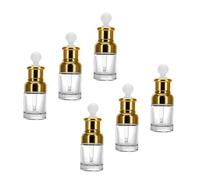 DECHOUS 6Pcs Glass Essential Oil Dropper Bottles with Caps Refillable Aromatherapy Dispensers for Perfume Massage and Skincare Oils Travel-friendly Containers