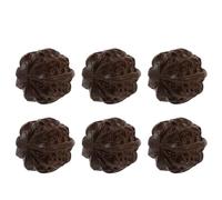 DECHOUS 6Pcs Hand-Carved Agarwood Wooden Walnut Health Massage Balls for Acupoint Therapy and Stress Relief, Dark Brown Wooden Craft Suitable for Meditation and Hand Massage