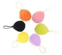 DECHOUS 6pcs Japanese Honeycomb Bath Sponges Non-Latex Body Scrubbers for Small Multi-Color Exfoliating Shower Puff with Soft Foam for Gentle Cleansing and Travel