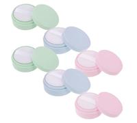 DECHOUS 6pcs Mini Loose Powder Containers with Puff 5g Plastic Travel Powder Box Reusable Cosmetic Jar with Tight Lid for Daily Routines and Travel