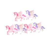 DECHOUS 6pcs Mini Unicorn Figurines Miniature Unicorn Decorations for and Bonsai Durable and Detailed Design for Friends