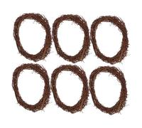 DECHOUS 6pcs Natural Rattan Wreaths DIY Craft Supplies for Front Door Seasonal Decorations Wedding Holiday Floral Wreath Forms Handwoven Rustic Accents