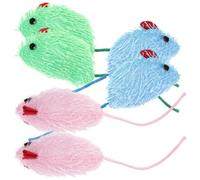 DECHOUS 6pcs Plush Cat Toys Mouse Interactive Realistic Cute Soft Toy for Indoor Cats Funny