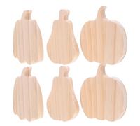 DECHOUS 6pcs Unfinished Wooden Pumpkins for Crafts, Reusable Fall Pumpkin Decorations Table Sign Blanks in Beige, Versatile DIY Wood Ornaments for Autumn Thanksgiving and Harvest Festivals