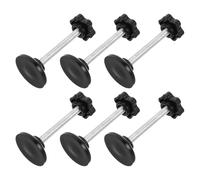 DECHOUS 6pcs Walker Replacement Screw Knob M6x50mm Black Galvanised Carbon Steel Threaded Knobs for Senior Rollator Maintenance Accessories