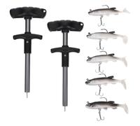 DECHOUS 7pcs Fishing Hook Remover Tools with Ergonomic Non-slip Handle and Lifelike Artificial Fishing Lures Hand Protective Lightweight Tackle for Saltwater and Freshwater Beach Lake