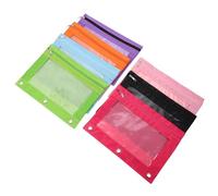 DECHOUS 7pcs Multi-Function Pencil Bags Set with Zipper, Removable 3-Compartment Pen Pouches in Black, Purple, Orange, Rose Red, Light Green, Sky Blue, Pink for School and Home Storage