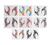 DECHOUS 8 Pairs Eyeliner Decor Eye Sticker Eyeshadow Decor Paper Glue Temporary Tattoos Stickers Assorted Color Makeup Prop Express Personality for Party Use