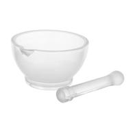 DECHOUS 8oz Glass Mortar and Pestle Set, Medicine Mixer Grinder with 90mm Grinding Bowl for Pharmacy, Science Lab, Spice and Garlic Crushing, Powder Mixing Tool