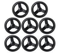 DECHOUS 8Pcs 5.5 Inch EVA Stroller Front Fixed Casters Replacement Wheels for Chair Trolley Pushchair Accessories, Black Stem Swivel Wheel Assembly for Carriage