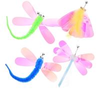 DECHOUS 8Pcs Cat Teaser Refills Interactive Replacement Worm and Butterfly Heads for Cat Wand Stimulate Hunting Instincts and Exercise for Indoor and Kittens