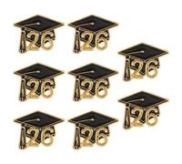 DECHOUS 8pcs Graduation Time Brooch Pin Set Featuring Elegant Zinc Alloy Graduation Cap Badge for Clothes and Hats Favour and Souvenir for College and High School Students