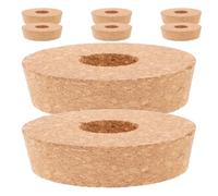 DECHOUS 8pcs Hydroponic Plant Cork Stoppers with Center Hole, 3cm Soft Wood Cork Lids for Glass Planter Vases, Micro Landscape Terrarium Vase Caps for Indoor Gardening