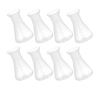 DECHOUS 8pcs Plastic Conical Flasks with Scale 50ml Lab Beakers Set for Science Experiment Accurate Measurement Easy to Stir Narrow Neck Flask for Experimentation
