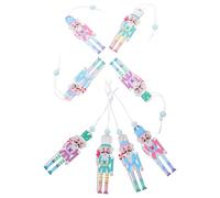 DECHOUS 8Pcs Small Christmas Nutcracker Ornaments, Pastel Nutcracker Christmas Tree Hanging Decorations Wooden Nutcracker Ornaments for Xmas Tree Holiday Decor