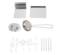 DECHOUS 9 Pcs Stainless Steel Cookie Cutters Funny Game Kit Sugar Candy Making Tools Set Plane Car Tree Shaped Biscuits Molds Kit for DIY Cookie Game Cutting