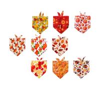 DECHOUS 9 Pcs Thanksgiving Dog Triangle Bibs in Polyester, Wear-resistant Saliva Towels with Unique Autumn Design, for Pet Dog Decoration and Preventing Dirt while Eating
