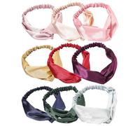 DECHOUS 9pcs Cloth Decorative Headbands Chic Cross Design for Women and Girls, Comfortable Elastic Head Bands that Do Not Hurt Hair or Scalp, for Daily Outfits and Dressing Random Color