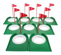 DECHOUS 9pcs Golf Putting Cup and Detachable Flag Plastic Training Aid for Indoor Outdoor Practice Accuracy with Extra Inner Ring Portable Golf Putter Trainer