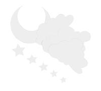 DECHOUS Acrylic Mirror Wall Decal Set with Cloud, Moon, and Star Shapes, Silver Reflective Surface, Easy to Clean, for Living Space and Bedroom Wall Decor