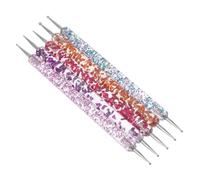 DECHOUS Acrylic Nail Art Pens Set with Stylish Design 5pcs Dual-ended Rhinestone Picker and Dotting Tools for Nails for DIY Practice and Daily Manicure Work
