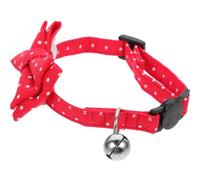 DECHOUS Adjustable Cotton Dog Bowtie Collar with Bell, Adorable Red Pet Accessory for Special Days and Pet Parties, Anti-lost Design with Bow