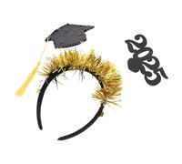 DECHOUS Adjustable Grad Cap Headband with Graduation Tassel for Prom and Graduation Parties, Sequin Fabric with Plastic and Iron Frame, Versatile Use and Fashionable Design for People