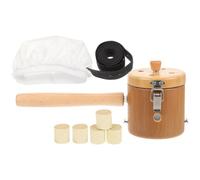 DECHOUS Adjustable Wooden Moxibustion Holder with Handle and Lid, Prevents Ash Falling, Movable Stainless Steel Burner for Effective Moxibustion Therapy at Home