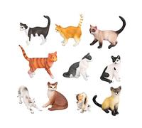 DECHOUS Adorable Cat Model Mini Simulated Cats for Decorative Animal Figurines for Role Play Collection and Educational Gifts to Introduce to Animals