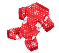 DECHOUS Adorable Easy to Put Comfortable Acrylon Material Christmas Clothes with Santa and Pattern Red Pet Party Outfit Dog for Autumn and Outdoor Activities for Little