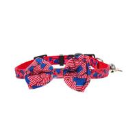 DECHOUS American Flag Pet Collar for Cats and Dogs, Decorative US Flag Bow Tie Cat Collar with Adjustable Woven Strap, Suitable for Household Pets and Usa Party Accessories