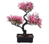 DECHOUS Artificial Bonsai Plants in a Pot, Decorative Artificial Plant for Home, Room, Office, False Green Plant in Modern Design, Pink, Ideal as a Table Decoration or