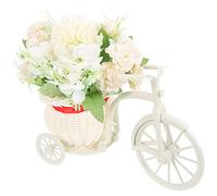 DECHOUS Artificial Hydrangea Rose Mini Flower Stand Lifelike Floral Plants Dining Table Fake Floral Ornament Simulation Flower Bonsai Flowers Wheelbarrow Plastic White Charm