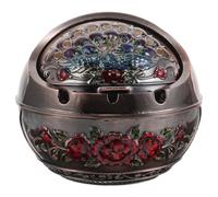 DECHOUS Ashtray with Lid Vintage Decorative Retro Style for Indoor and Patio Use Drop Resistant, Suitable for Living and Dining Rooms, Gift for Men