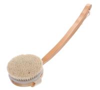 DECHOUS Back Scrubber with Long Handle and Detachable Wooden Curved Grip, Natural Boar Bristle Body Brush for Shower and Dry Skin Exfoliation