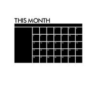 DECHOUS Back to School Decorations Removable Calendar Board Black PVC Convenient Erase Board Small and Portable for Office and School Planning