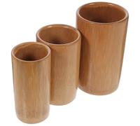 DECHOUS Bamboo Cupping Cups Set of 3 Carbonized Bamboo Massage Tools for Reusable Cupping Therapy and Foot Spa Relaxation at Home